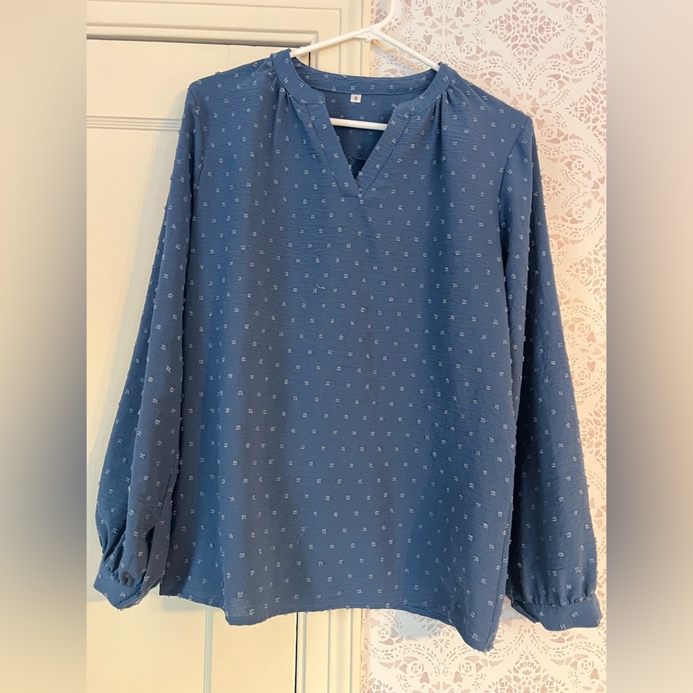 Women's Blue Flowy Blouse